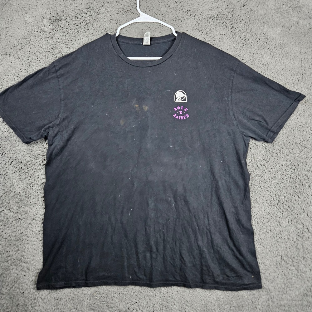 Taco Bell Born X Raised Graphic T Shirt‎ Mens 2XL Black Short Sleeve